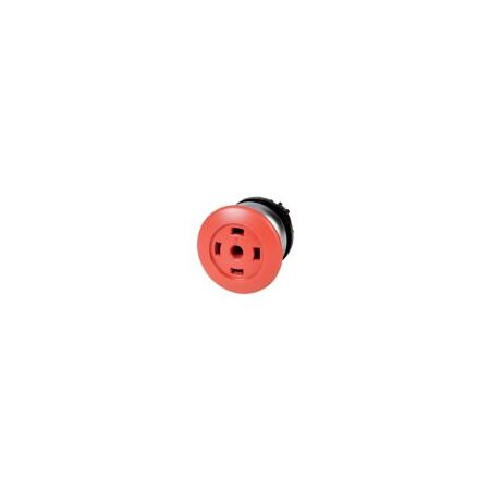 Mushroom Push Button Red Emergency Stop | Momentary Actuator | Titanium Bezel by Eaton