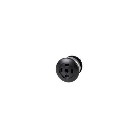 Mushroom Push Button Switch | Momentary Actuator Design | Black Head & Titanium Bezel | Eaton