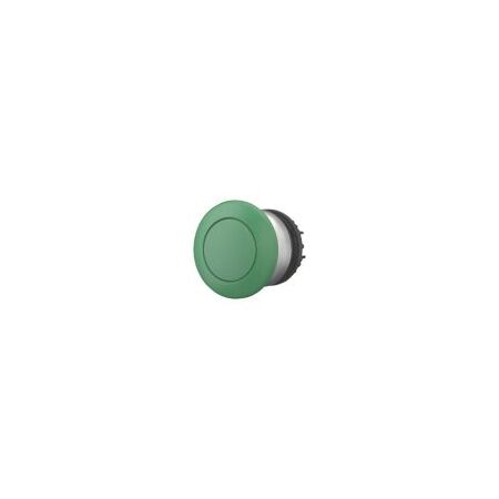 Mushroom Push Button Actuator | Momentary Operation | Green Color | Titanium Bezel by Eaton