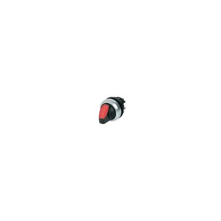 Illuminated Selector Switch | Maintained 2-Position | Red Thumb-Grip Actuator | Titanium Bezel by Eaton