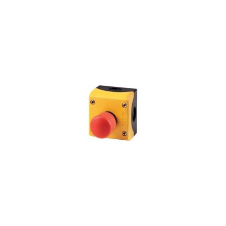 Emergency Stop Button | Mushroom Head Pushbutton | 1 NC & 1 NO Contact | Red & Yellow by Eaton