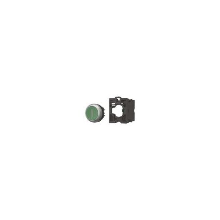 Momentary Pushbutton Switch | Green Color | Titanium Bezel & N/O Contact | Eaton