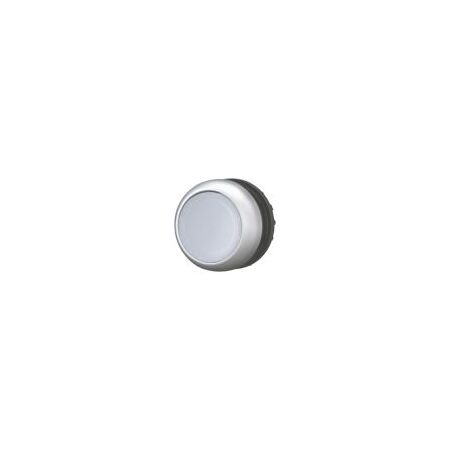 Illuminated Pushbutton Actuator | Maintained Operation | Flush Design | White with Titanium Bezel by Eaton