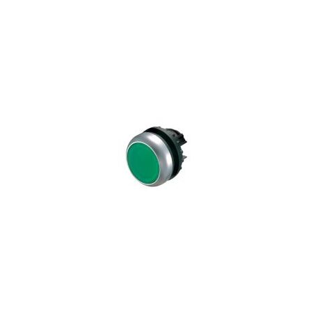 Momentary Pushbutton Switch | Green Color | Titanium Bezel | Flat Design by Eaton