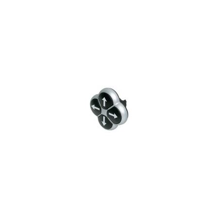 4-Way Pushbutton Switch | Momentary Non-Flush Actuators | Titanium Bezel & Arrow Indicator by Eaton