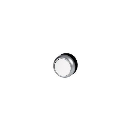 M22 Flat Momentary Pushbutton | White Button | Titanium Bezel | RMQ-Titan by Eaton