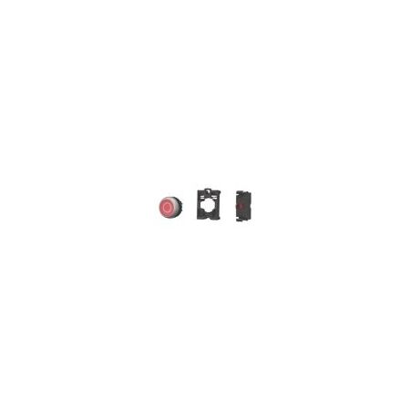Industrial Control Pushbutton | Red Momentary Design | 1 NC Contact | Titanium Bezel by Eaton