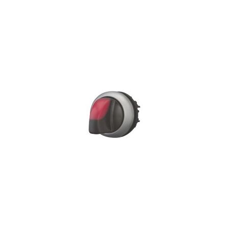 Illuminated Selector Switch | Maintained 3-Position | Red Actuator & Titanium Bezel by Eaton