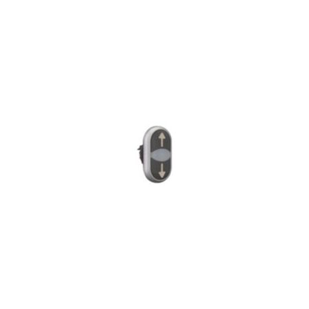 Double Actuator Push Button Switch | Momentary Action | White Lens & Black Body | RMQ-Titan by Eaton