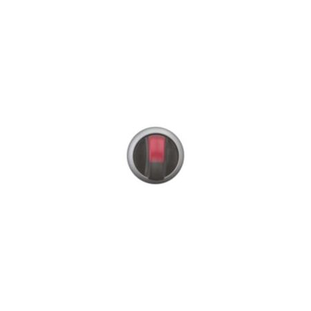 Illuminated Selector Switch | Maintained 3-Position | Red Actuator & Titanium Bezel by Eaton