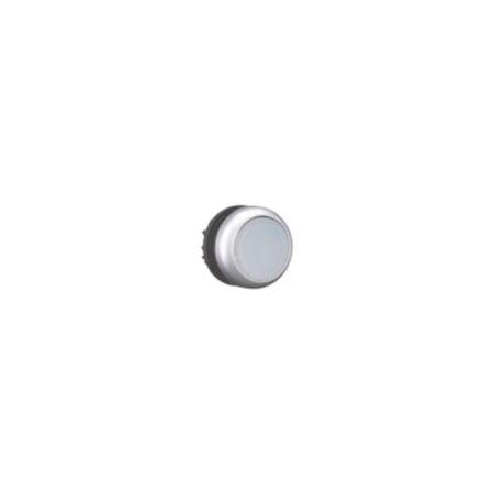 Illuminated Pushbutton Actuator | Maintained Operation | Flush Design | White with Titanium Bezel by Eaton