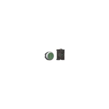 Momentary Pushbutton Switch | Green Color | Titanium Bezel & N/O Contact | Eaton
