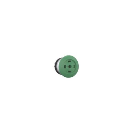 Mushroom Push Button Switch | Momentary Action | Green Color | Titanium Bezel by Eaton