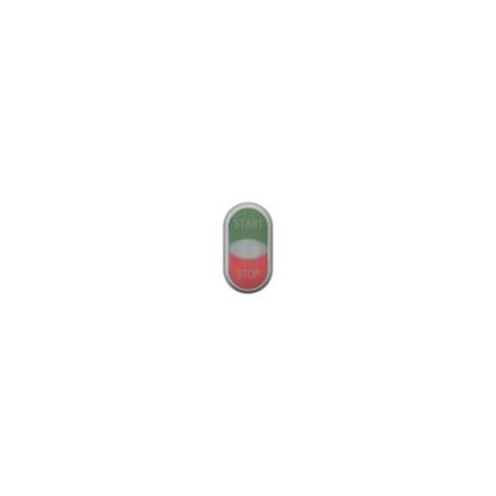Double Actuator Pushbutton | Momentary Action | Green & Red Indicators | Titanium Bezel by Eaton