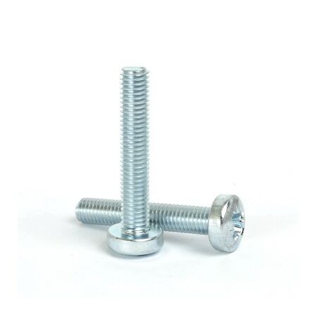 Pozi Round Head Zinc Screws | 3/16" Diameter | Metal Thread & Corrosion Resistant | Pack of 100 by Tuff