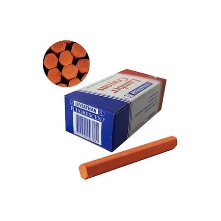 Lumber Marking Crayons Box of 12 | Fluorescent Orange | High Visibility & Heavy-Duty by GTS