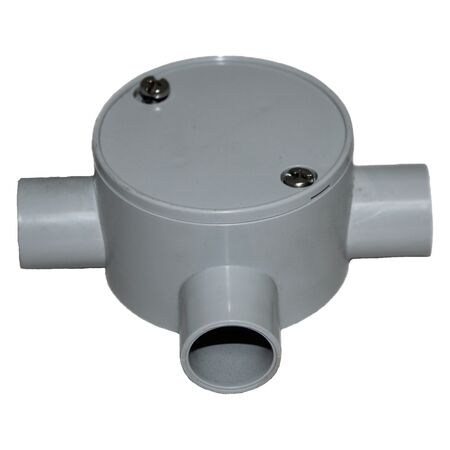 20mm Three Way Junction Box | Shallow Profile | Durable Construction | Multiple Conduit Connections by GTS