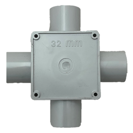 32mm 4 Way Adaptable Junction Box | Durable Plastic | Shallow Profile | Versatile Connections by GTS