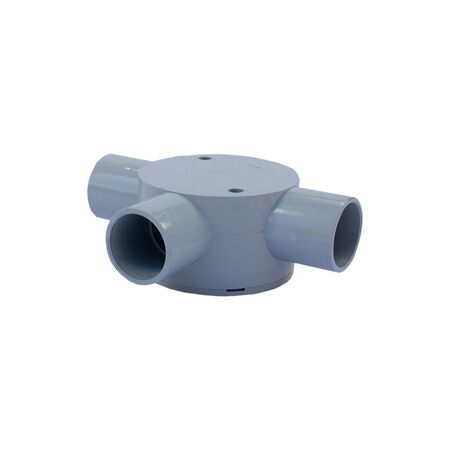 Three Way Shallow Junction Box for 25mm Conduit | Durable Construction | Space-Saving Design | GTS