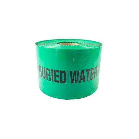 Water Main Warning Tape 150mm | Non-Detectable Plastic | Bright Green Color | 500m Length by GTS