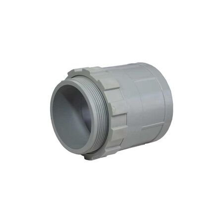 50mm Plain to Screwed Adaptor with Locknut | Durable Metal | Secure Fitting | Conduit Connector by GTS