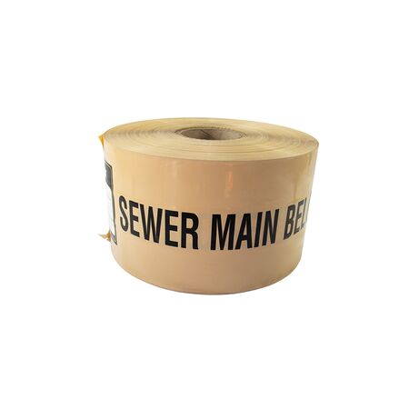 Sewer Warning Tape 500m | Non-Detectable | Beige Color for Clear Identification by GTS