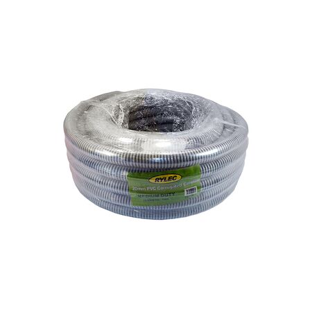 Corrugated Conduit 20mm x 10m | Medium Duty | Flexible Cable Protection | Grey by GTS