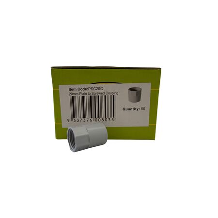 20mm Plain to Screwed Coupling | Durable Metal Design | Secure Conduit Connections by GTS