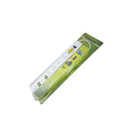 6 Way Powerboard for TV & Entertainment Devices | Eco-Friendly Design | 6 Outlets | GTS