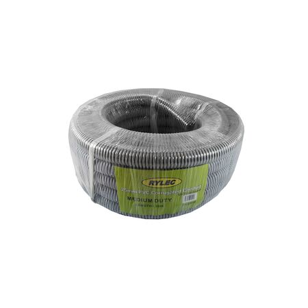 Corrugated Conduit 25mm x 10m | Medium Duty | Flexible Cable Protection | Grey by GTS