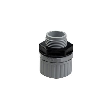 25mm Corrugated Conduit Straight Gland | Includes Locknut | Durable Plastic | Secure Fitting by GTS