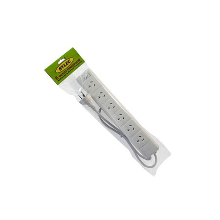 6 Port Power Board Surge Protected | Compact Design | Durable White Casing by GTS