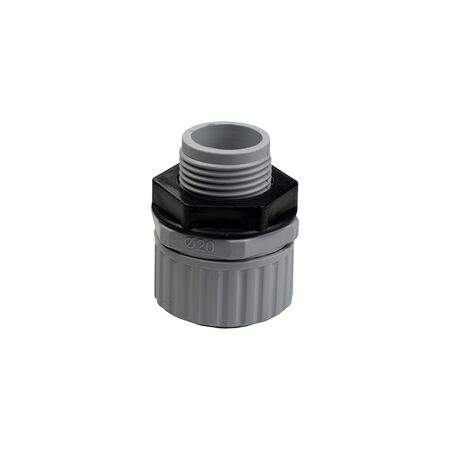 20mm Corrugated Conduit Straight Gland with Locknut | Durable Plastic | Secure Fitting | Straight Connection by GTS
