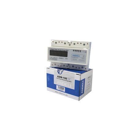 Kilowatt Hour Meter DIN 3 Phase 100A Digital | Accurate Energy Readings | DIN Rail Mountable | LCD Display by GTS