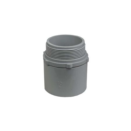 40mm Plain to Screwed Adaptor with Locknut | Secure Fitting | Ideal for Electrical Conduit | GTS