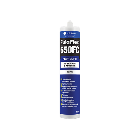Hybrid Polymer Fast Cure Sealant & Adhesive | Solvent-Free | Weatherproof & Flexible | 420g White by H.B Fuller