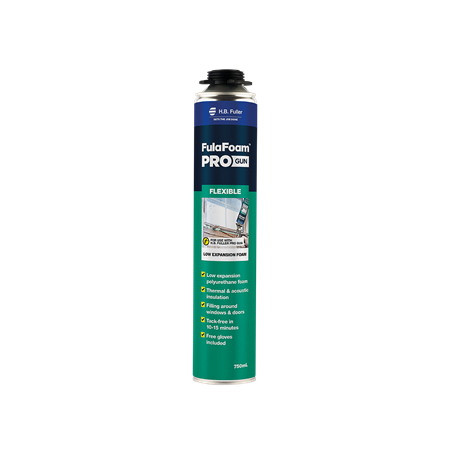Low Expansion Foam Filler 750ml Can | Green | PU Gun-Applied | Thermal & Acoustic Insulation by H.B Fuller