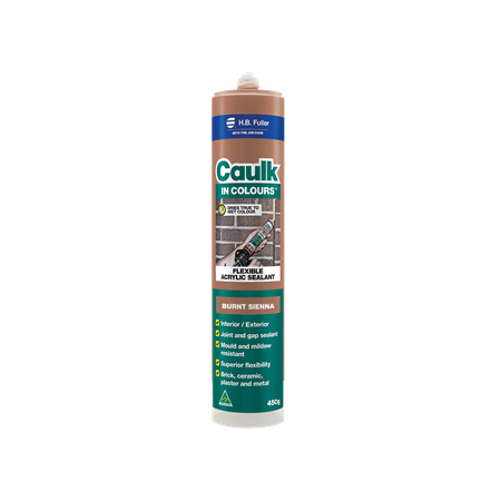 Acrylic Caulk Cartridge 450g | Terracotta Colour | Flexible Joint Sealant & Mould Resistant | H.B Fuller