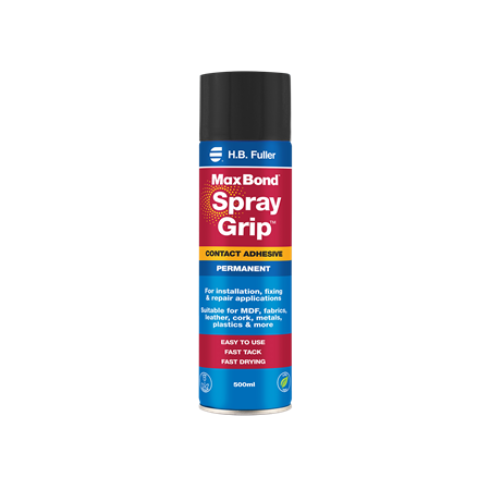 Max Bond Spray Grip Contact Adhesive | High Initial Bond Strength | Fast Tack | Translucent | H.B Fuller