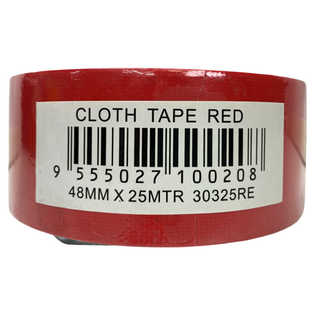Cloth Tape Red 48mm | Strong Adhesion & High Durability | Multi-Surface Use by CW Brands