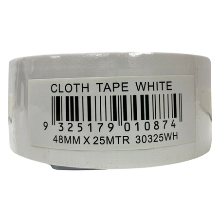 Cloth Tape 48mm x 25m | Strong Adhesion & High Durability | White by CW Brands