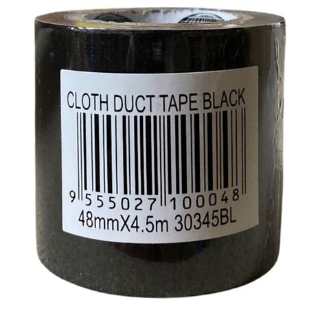 Cloth Tape Black 48mm | 4.5m Length | Strong Adhesion & High Durability | CW Brands