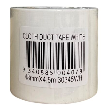 Cloth Tape White 48mm | Strong Adhesion & High Durability | Multi-Surface Use by CW Brands