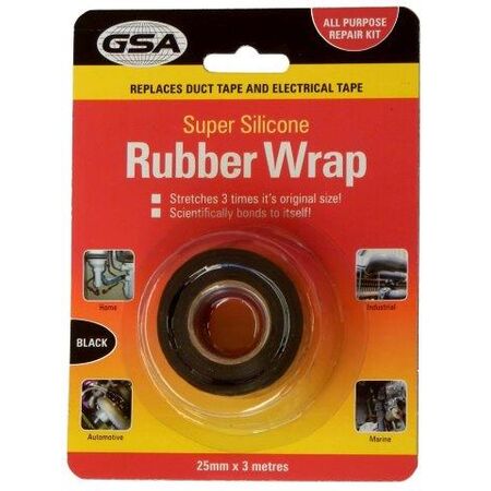 Silicone Rubber Wrap Tape | Self-Fusing | Moisture & Heat Resistant | Black by CW Brands
