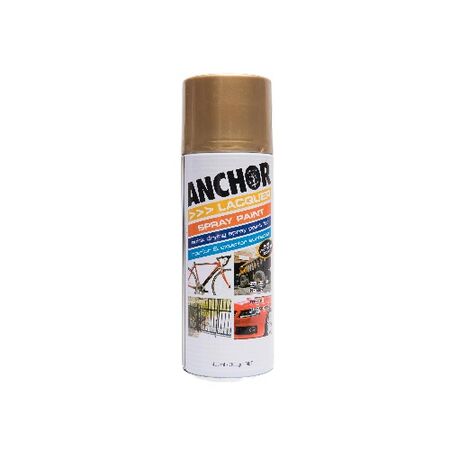 Lacquer Spray Paint Anchor Gold | Fast-Drying | Scratch & Fade Resistant | Glossy Finish by CW Brands