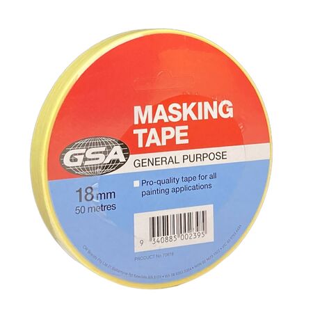 Masking Tape 18mm x 50m | Strong Adhesion | Clean Removal | Durable Material by CW Brands