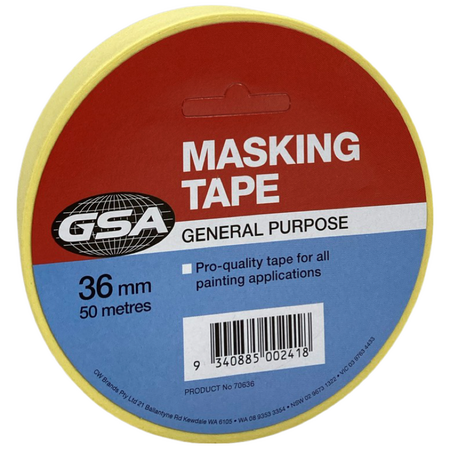 Masking Tape 36mm | Strong Adhesion & Clean Removal | Durable Material by CW Brands