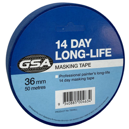 Blue Masking Tape 36mm | 50m Length | Residue-Free & Tear-Resistant | CW Brands