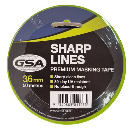 Masking Tape 36mm x 50m | Strong Adhesion & No Residue | Durable Material by CW Brands