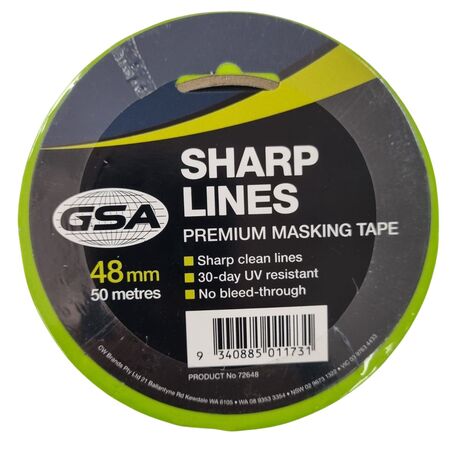 Masking Tape 48mm x 50m | Strong Adhesion & No Residue | Durable Material by CW Brands